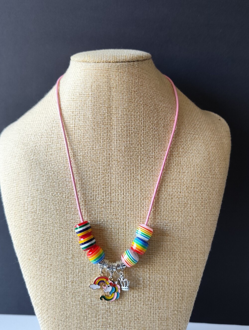 3/$25💙Kids Rainbow Bead Necklace with Charms